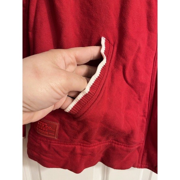Ralph Lauren Jeans Co. Red cotton hoodie zip up jacket size Petite Medium - Picture 3 of 11